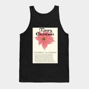 Pink Poinsetta Genus Christmas Card Tank Top